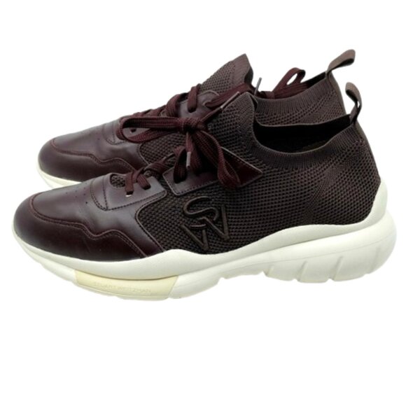 STUART WEITZMAN~5050 Sneaker~WOMENS BURGUNDY LEATHER SHOES Made In Italy SZ 12 - Picture 3 of 8